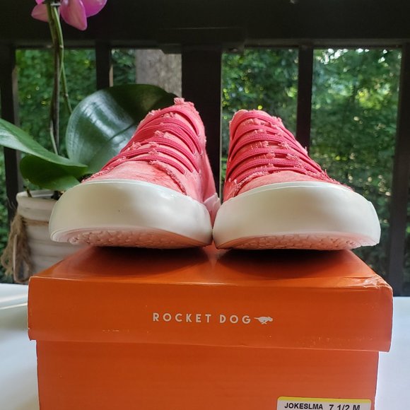 ROCKET DOG Jokes Tie Dye Sneakers in Melon Pink Cotton Size 7.5 - Picture 6 of 8